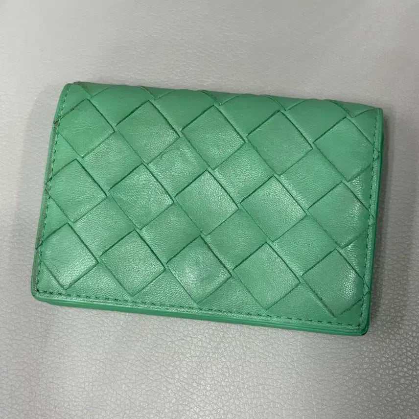 [BUNJANG] Bottega Veneta Intrecciato Weaving Mint Card Holder / 보테가베네타 카드지갑 민트