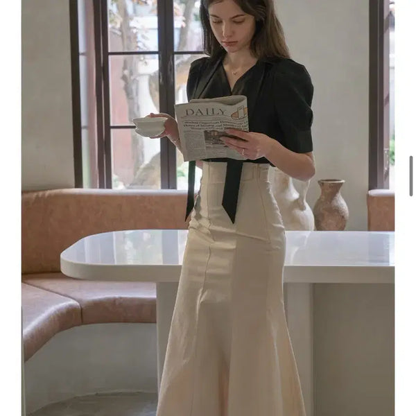 [BUNJANG] Flooum New Mermaid Skirt Light Beige / 플로움 New mermaid skirt_light beige