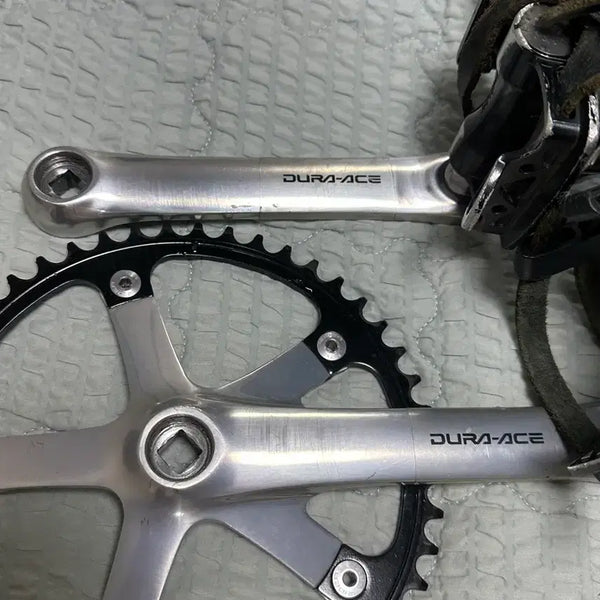 [BUNJANG] Shimano Dura-Ace 7600 Crankset with MKS GR10 Track Clips / 듀라에이스 크랭크 하타비비 mks 토클립