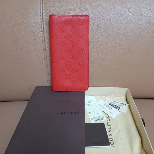 [BUNJANG] Louis Vuitton Damier Long Wallet Red / 루이비통 다미에 장지갑