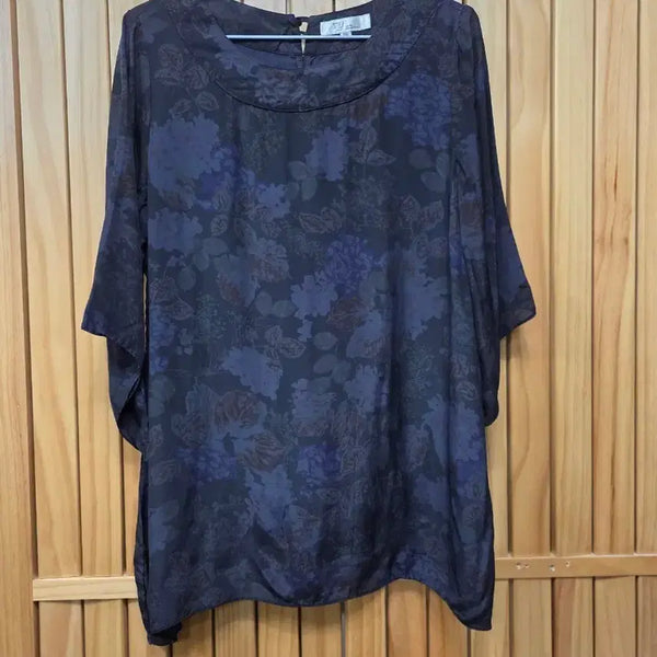 [BUNJANG] Rayon Flower Pattern Blouse / 인견플라워 패턴 블라우스