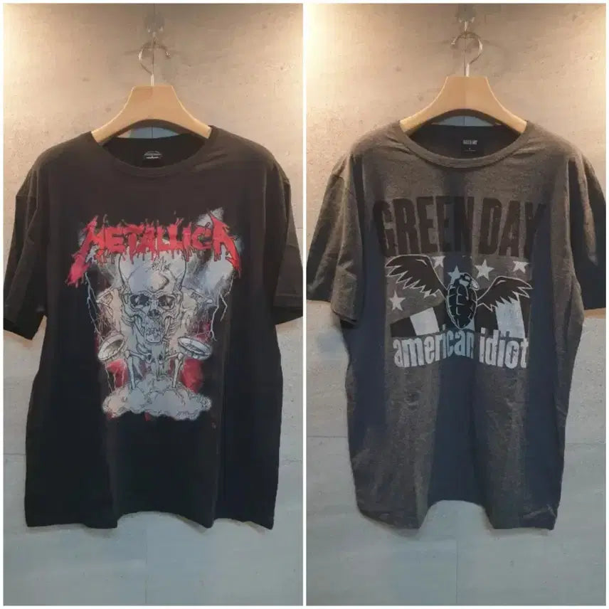 [BUNJANG] Green Day Metallica Band T-Shirt / 그린데이, 메탈리카. 정품 밴드 티셔츠.