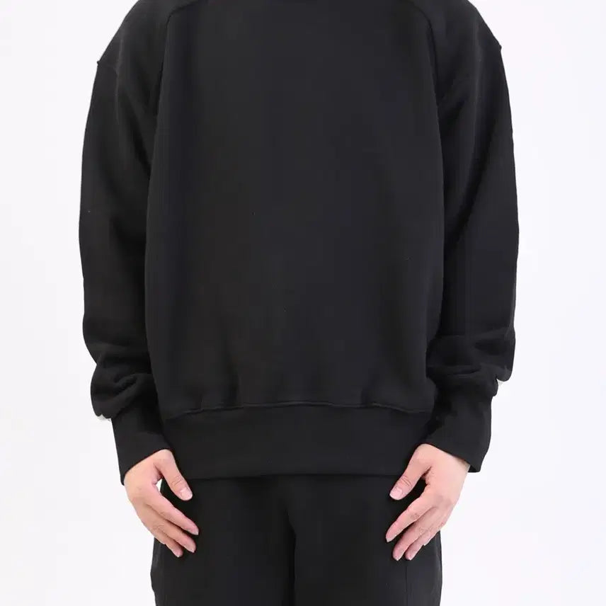 [BUNJANG] After Pray Suede Panel Sweatshirt Black S / (새상품)애프터프레이 스웨이드 패널 맨투맨 s