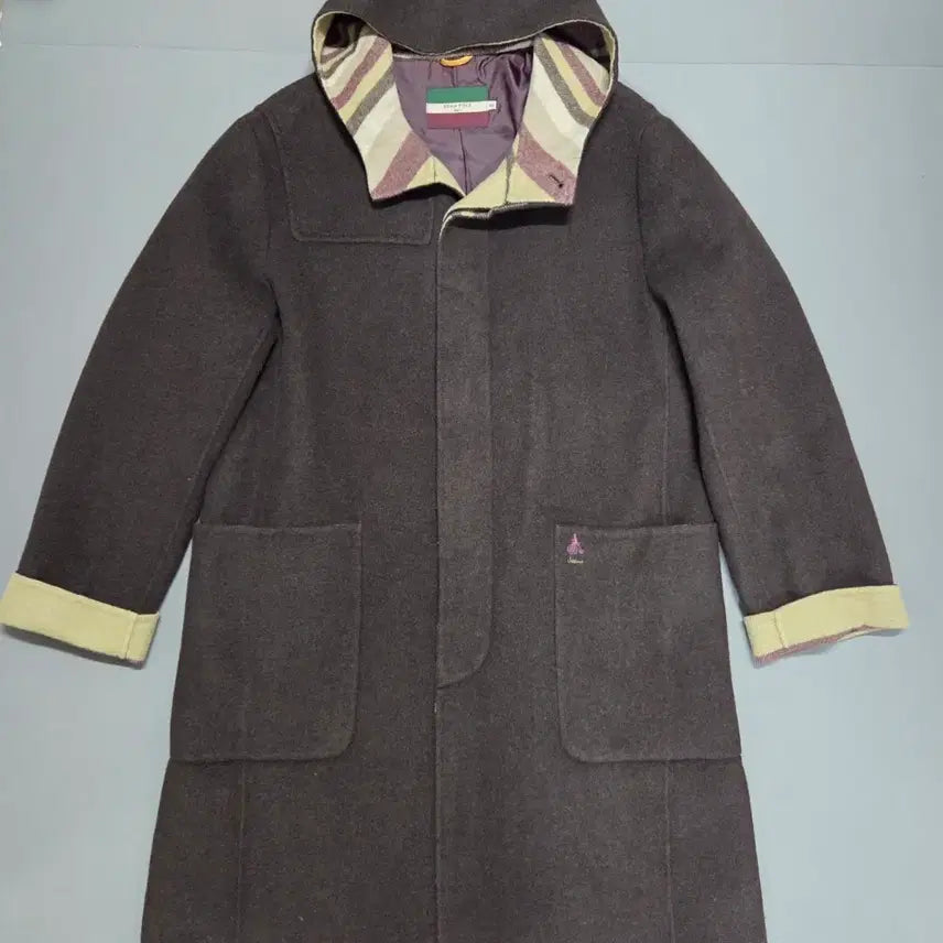 [BUNJANG] Beanpole Jeans Old School Vintage Wool Hooded Coat / 빈폴 진 올드스쿨 빈티지 후드 모직 코트