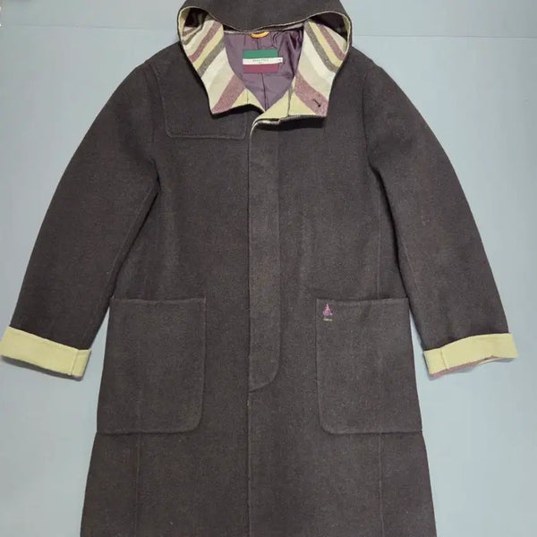 [BUNJANG] Beanpole Jeans Old School Vintage Wool Hooded Coat / 빈폴 진 올드스쿨 빈티지 후드 모직 코트