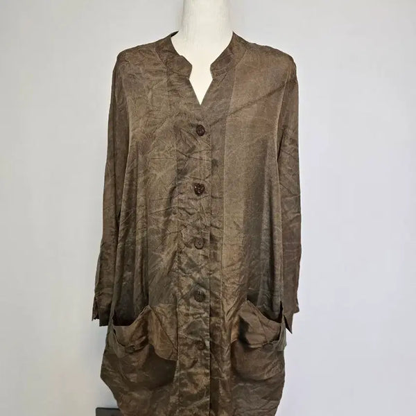 [BUNJANG] A(L) Rayon Long Jacket Blouse / A(L)인견 롱자켓겸 블라우스