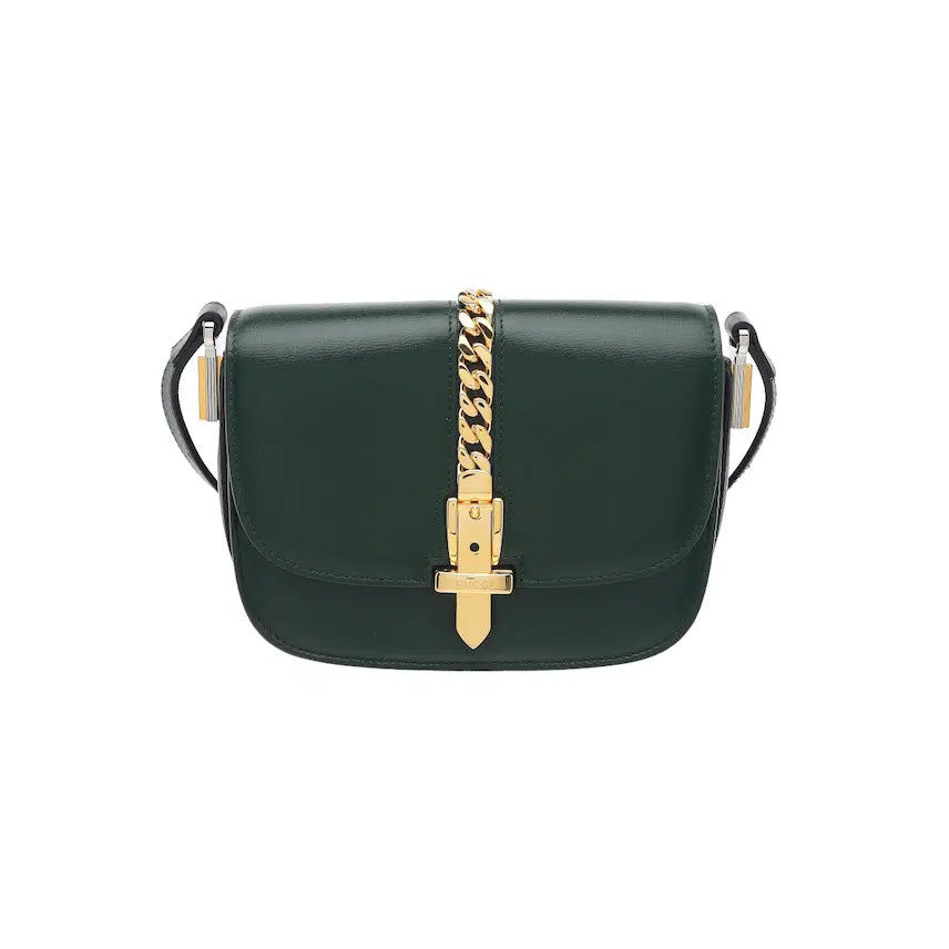 [BUNJANG] Gucci Sylvie 1969 Mini Leather Shoulder Bag Green / 구찌 실비 1969 가죽 숄더백 미니 그린
