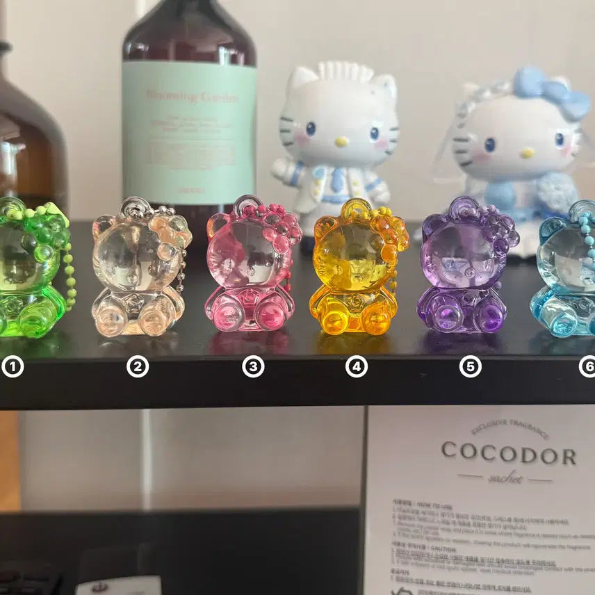 [BUNJANG] Transparent Kitty Acrylic Keyring / 투명 키티 아크릴 키링 | 컬러 키티 키링