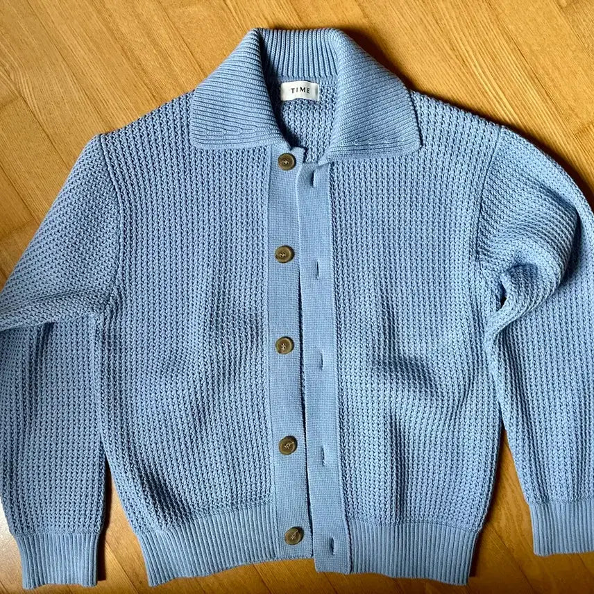 [BUNJANG] Time Homme Knit Cardigan Blue / 타임옴므 니트 가디건 블루
