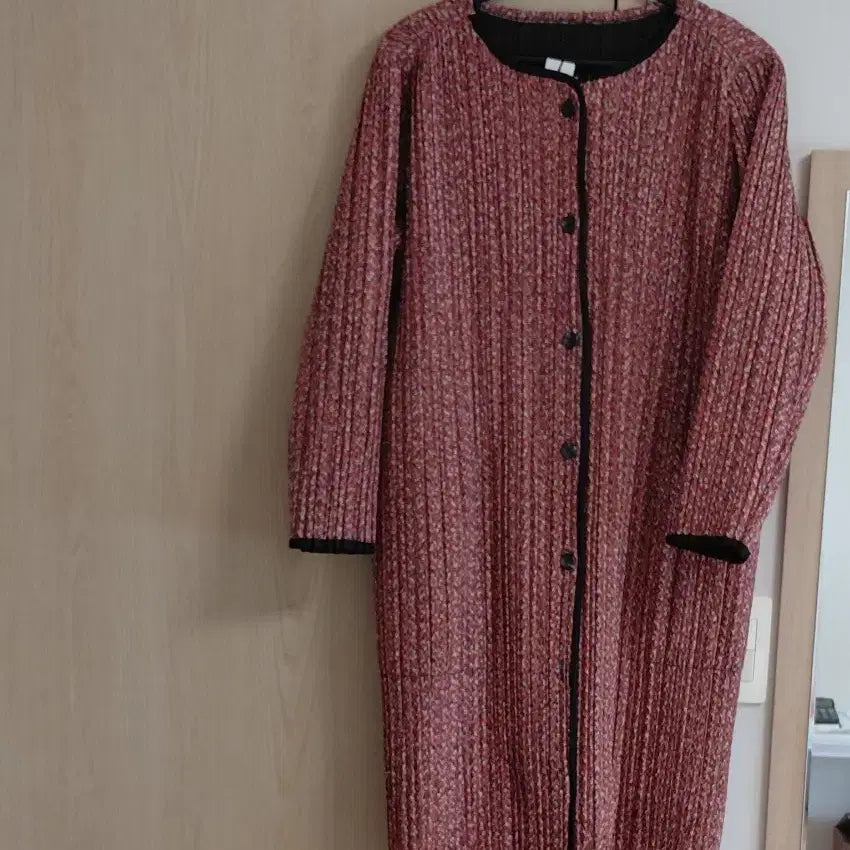 [BUNJANG] Pleated Paisley Quilted Long Coat / 플리츠 페이즐리 누비 롱 코트~새상품