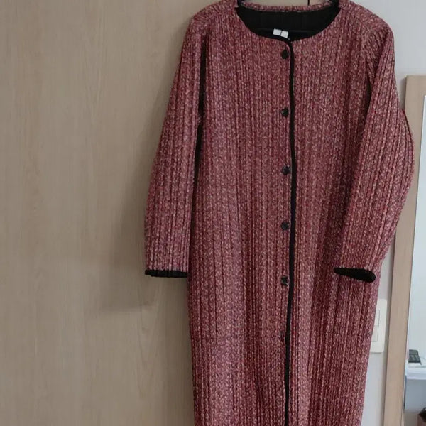 [BUNJANG] Pleated Paisley Quilted Long Coat / 플리츠 페이즐리 누비 롱 코트~새상품