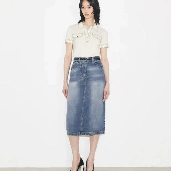 [BUNJANG] Tory Burch Denim Long Skirt / (새상품) 토리버치 데님 롱 스커트 청스커트