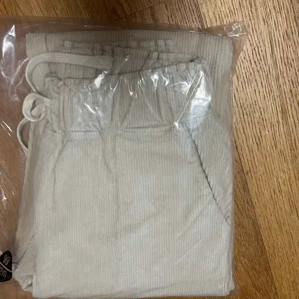 [BUNJANG] Corduroy String Pants Beige / 코듀로이 스트링 팬츠 베이지