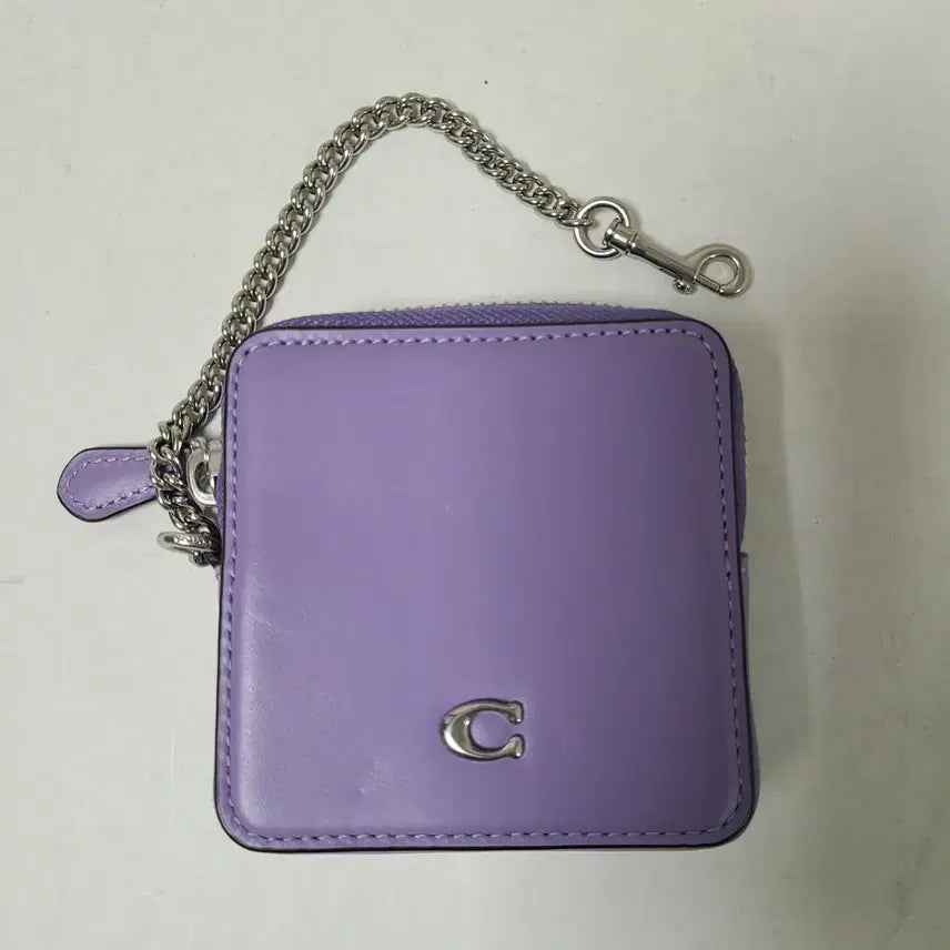 [BUNJANG] Coach Leather Coin Pouch Keychain / 코치 가죽 동전지갑 키링 파우치