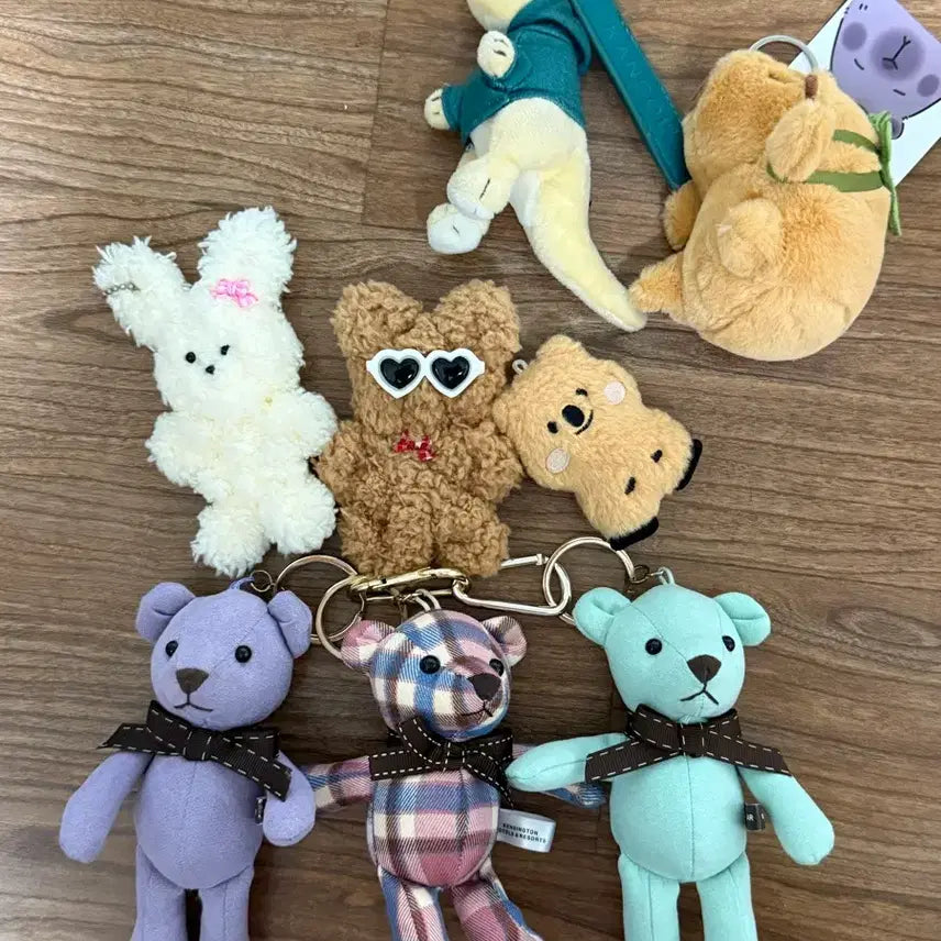 [BUNJANG] Bear, Quokka, Kangaroo, Capybara Keychain Set / 곰돌이 쿼카 캥거루 카피바라 키링
