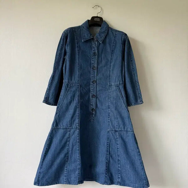 [BUNJANG] Pintuck Denim Shirt Dress / 핀턱데님셔츠원피스