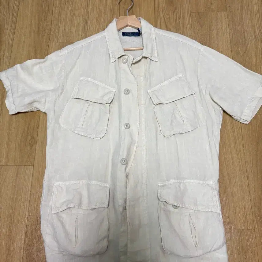 [BUNJANG] Polo Ralph Lauren Linen Jungle Short-Sleeve Fatigue Jacket / 폴로랄프로렌 린넨 정글 퍼티그 반팔 자켓