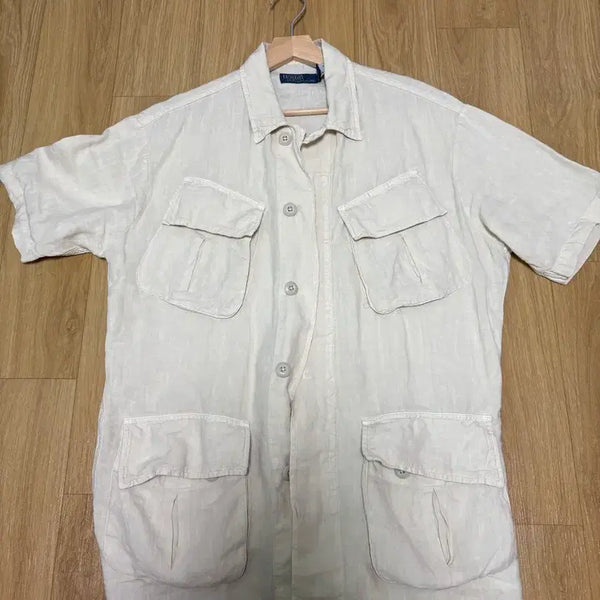 [BUNJANG] Polo Ralph Lauren Linen Jungle Short-Sleeve Fatigue Jacket / 폴로랄프로렌 린넨 정글 퍼티그 반팔 자켓
