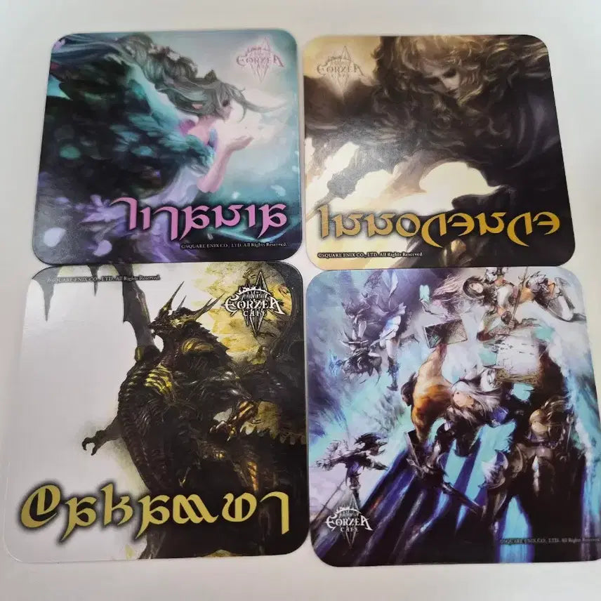 [BUNJANG] Final Fantasy XIV Eorzea Cafe Coaster Set (4 Types) / 파이널판타지14 에오르제아 카페 코스터 굿즈 4종 세트