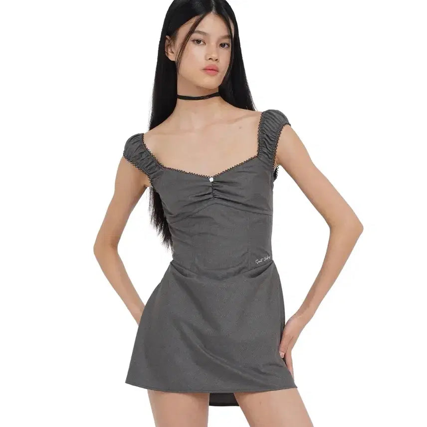 [BUNJANG] Sweet Chilling ONE MOMENT Mini Dress Grey S / 스위트칠링 ONE MOMENT MINI DRESS 그레이 S
