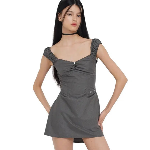 [BUNJANG] Sweet Chilling ONE MOMENT Mini Dress Grey S / 스위트칠링 ONE MOMENT MINI DRESS 그레이 S