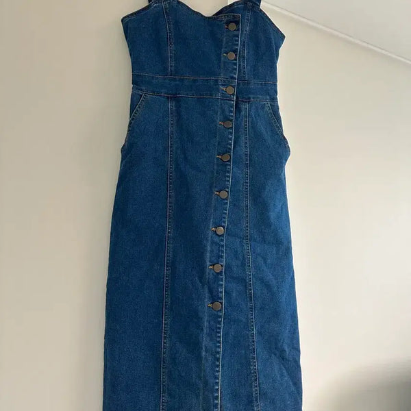 [BUNJANG] Denim Pinafore Skirt / 청치마