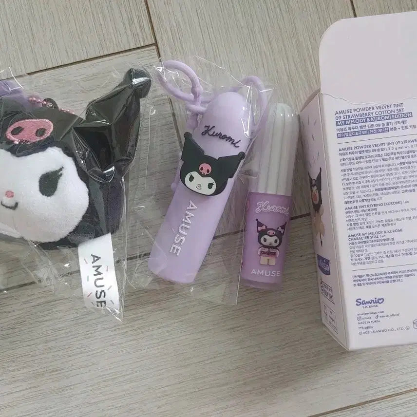 [BUNJANG] Amuse Kuromi Velvet Tint + Kuromi Keyring Set / 어뮤즈 쿠로미 벨벳 틴트 쿠로미 키링