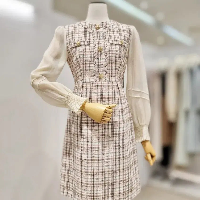[BUNJANG] It MICHAA Round Neck Tweed Dress / 잇미샤 라운드넥 트위드 원피스