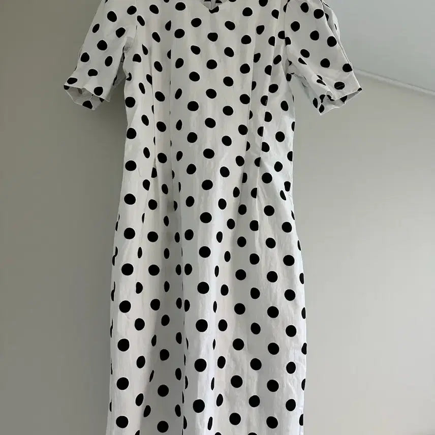 [BUNJANG] Black Dot Pattern Midi Dress / 원피스