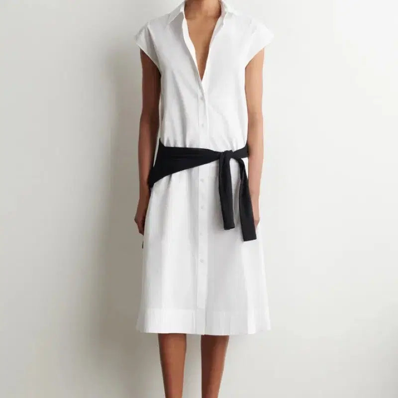 [BUNJANG] COS Sleeveless Cotton Poplin Shirt Dress / COS 슬리브리스 코튼 포플린 셔츠 드레스