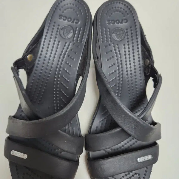 [BUNJANG] Crocs Cypress Hill Wedge Sandals Black 240 / 크록스 싸이프러스힐 240  웨지 샌들 블랙