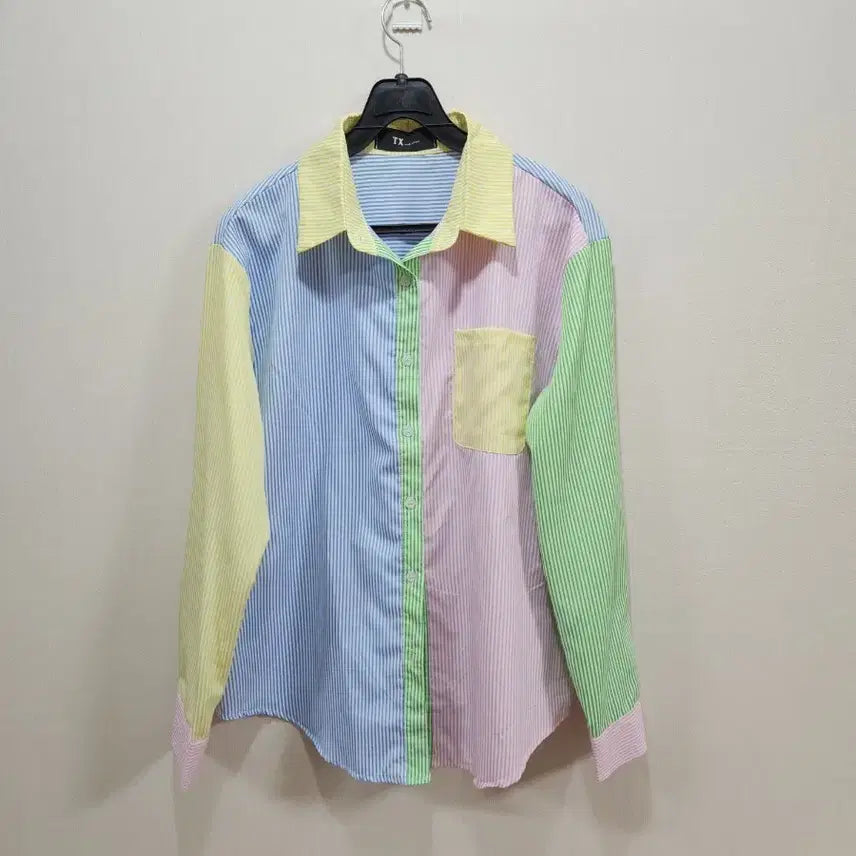 [BUNJANG] Colorful Stripe Shirt Blouse / 컬러풀 스트라이프 셔츠