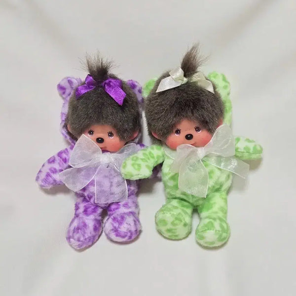 [BUNJANG] Monchhichi x Claire's Leopard Print Keychain (Purple, Green) / 몬치치 클레어스 Claire's 호피 키링 ( 보라. 그린 )
