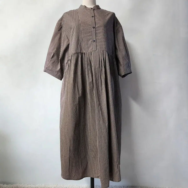 [BUNJANG] COINONIA Canvas Stripe Long Shirt Dress / COINONIA  캔버스 스트라이프 셔츠 롱 원피스 Free