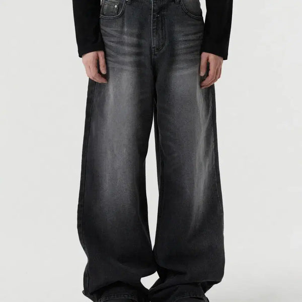 [BUNJANG] DNSR Signature Wide Denim Pants Black L / DNSR 시그니처 와이드 데님 팬츠 블랙 L