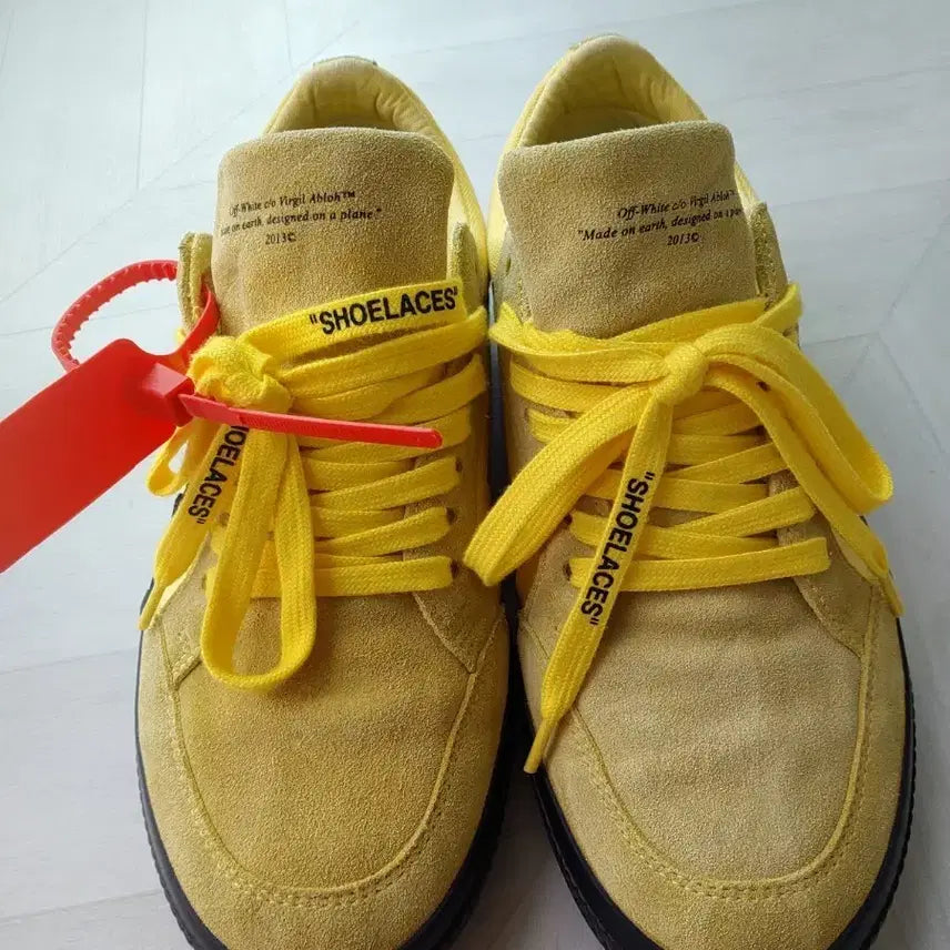[BUNJANG] Off White Yellow Low-Top Sneakers Leather Suede / Off WHITE 오프화이트 로우탑 스니커즈 옐로우  40