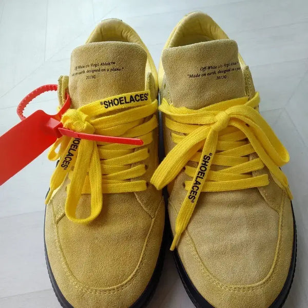 [BUNJANG] Off White Yellow Low-Top Sneakers Leather Suede / Off WHITE 오프화이트 로우탑 스니커즈 옐로우  40