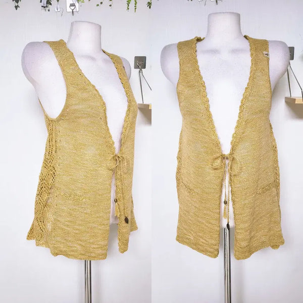 [BUNJANG] Thursday Island Linen Lace Net Vest Beige / 써스데이아일랜드 린넨 레이스 그물조끼 55 베이지
