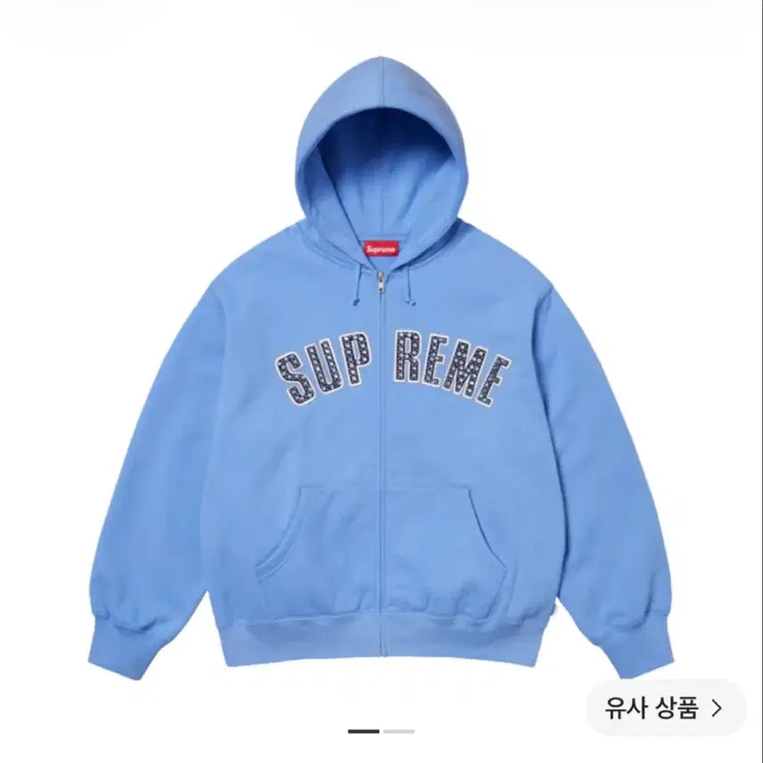 [BUNJANG] Supreme x B.B. Simon Zip-Up Hoodie Sweatshirt Light Blue 25SS / 슈프림 x B.B. 사이먼 집업 후드 스웨트셔츠 라이트 블루 - 25SS