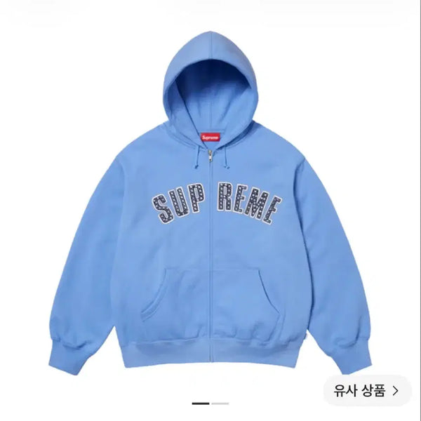 [BUNJANG] Supreme x B.B. Simon Zip-Up Hoodie Sweatshirt Light Blue 25SS / 슈프림 x B.B. 사이먼 집업 후드 스웨트셔츠 라이트 블루 - 25SS