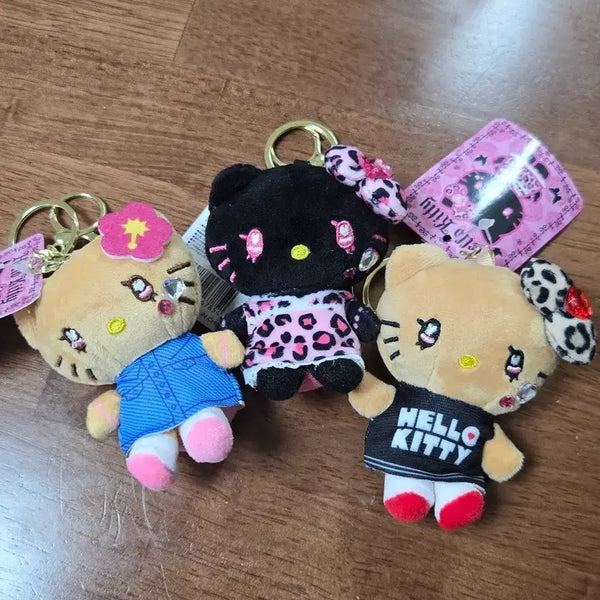 [BUNJANG] Gal Style Hello Kitty 3-Piece Keychain Doll Set / 업데이트)갸루 헬로키티 3종 키링 인형