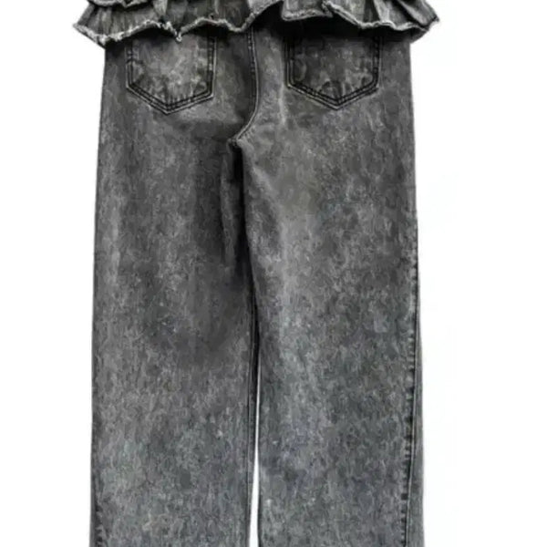 [BUNJANG] Ulrica Santos Frill Pants Grey / 울리카 상투스 프릴팬츠 그레이