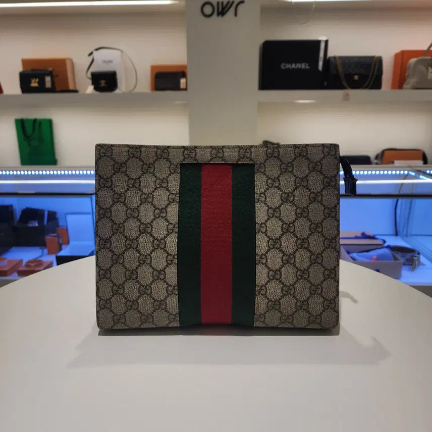 [BUNJANG] Gucci GG Supreme Web Pouch Clutch Bag / 구찌 GG 수프림 웹 파우치 클러치백