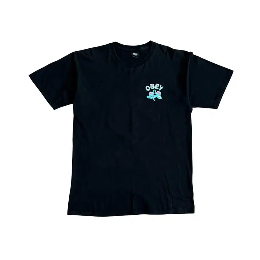 [BUNJANG] Obey Mint Lotus Logo Short Sleeve T-Shirt / [ 할인 ] 오베이 민트 로고 반팔 T