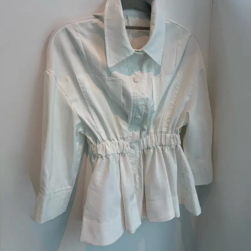 [BUNJANG] White Shirring Blouse Jacket / 셔링 블라우스 자켓