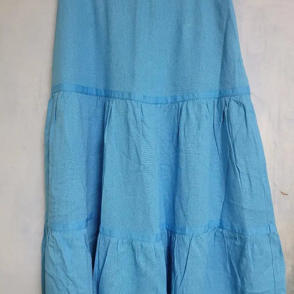 [BUNJANG] Sky Blue Tiered Maxi Skirt / 하늘색 캉캉 스커트