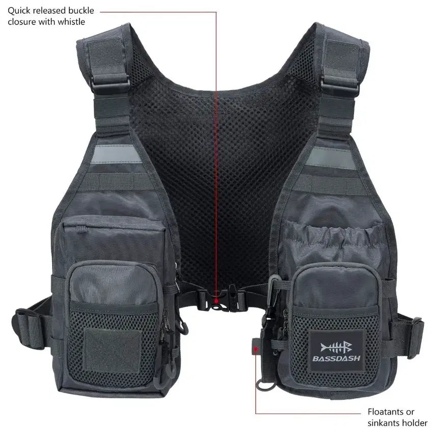 [BUNJANG] Bassdash Fishing Vest - Grey / Bassdash 낚시 조끼 그레이