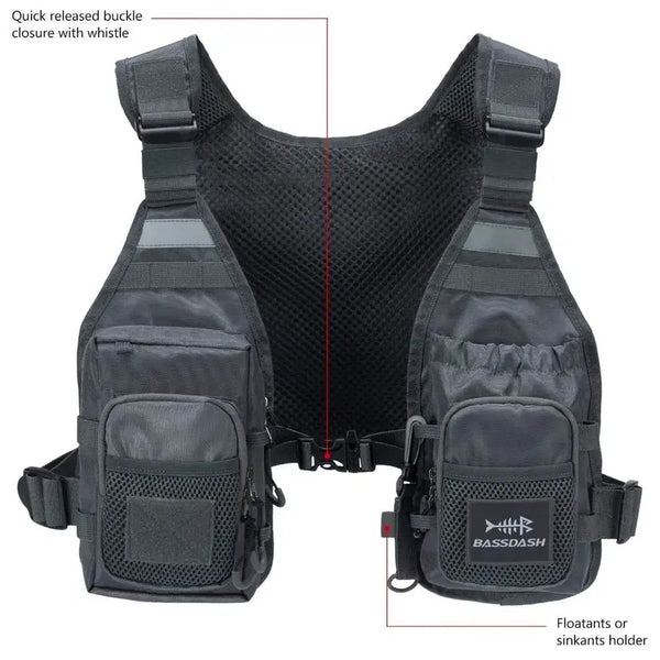 [BUNJANG] Bassdash Fishing Vest - Grey / Bassdash 낚시 조끼 그레이