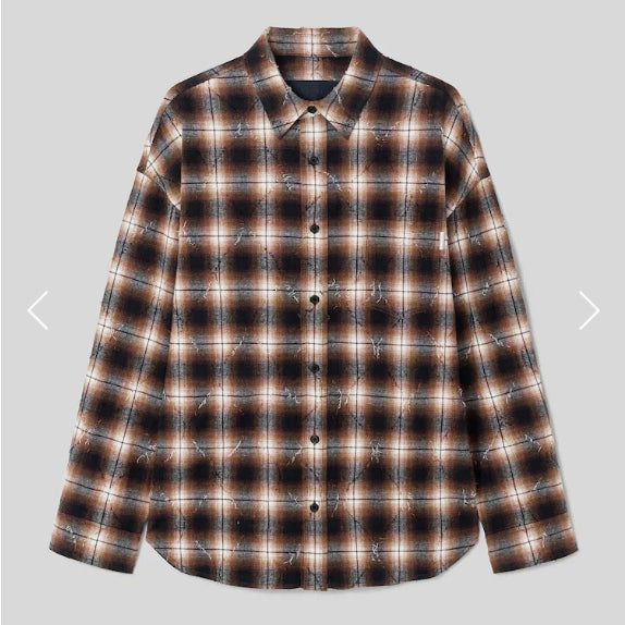 [BUNJANG] Juun.J 25FW Argyle Brown Shirt / [48] 준지 25FW 아가일 브라운 셔츠