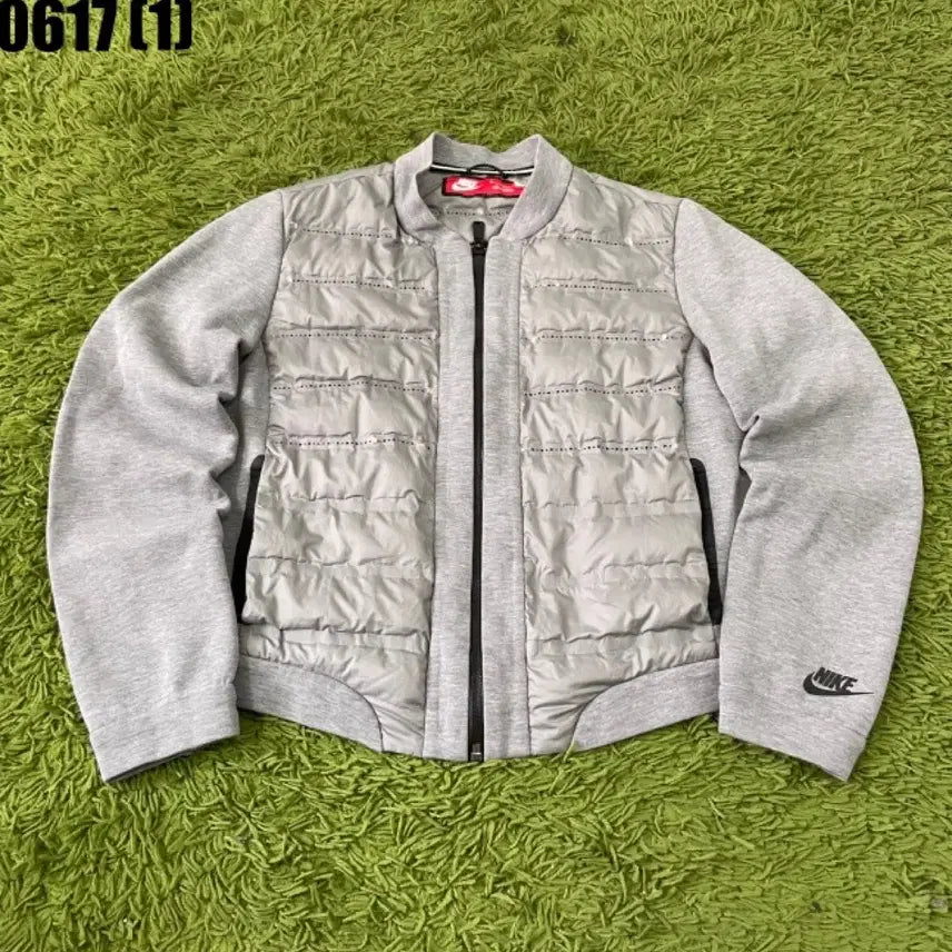 [BUNJANG] Nike Windproof Padded Mix Sweatshirt Jacket Grey M / 나이키 방풍 패딩 믹스 맨투맨 자켓 그레이 M